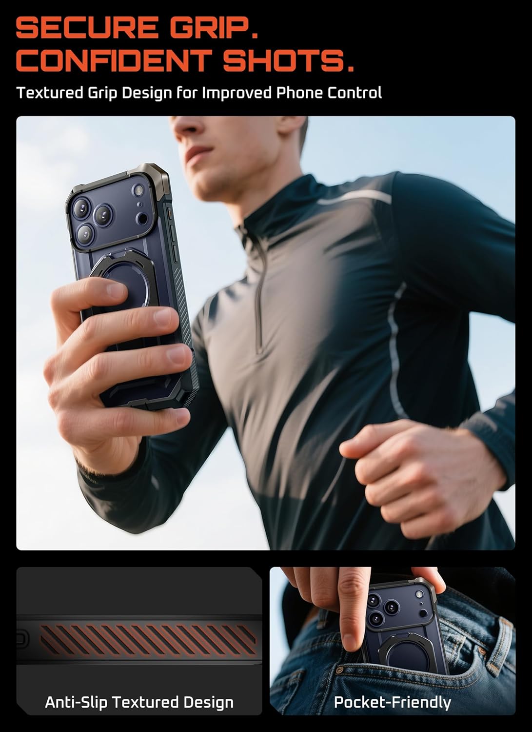 SUPCASE for iPhone 17 Pro Max Case with Kickstand (Unicorn Beetle Grip), [Camera Control Cover] [Compatible with MagSafe] [Military-Grade Drop Protection] Heavy Duty Magnetic Phone Case, Black