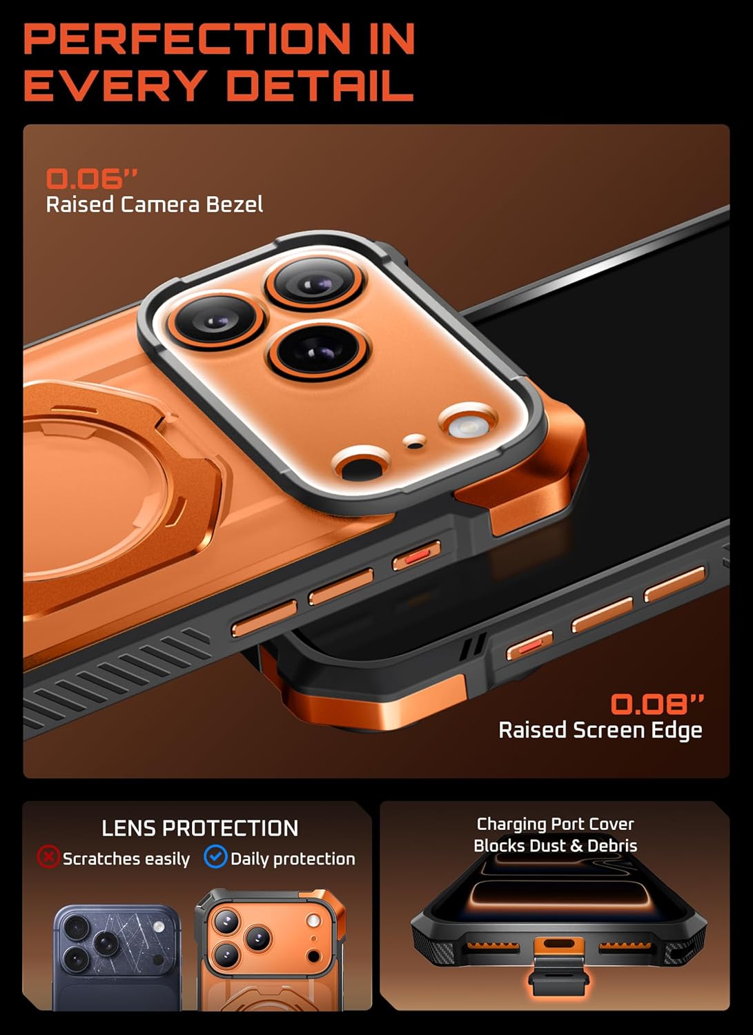 SUPCASE for iPhone 17 Pro Max Case with Kickstand (Unicorn Beetle Grip), [Camera Control Cover] [Compatible with MagSafe] [Military-Grade Drop Protection] Heavy Duty Magnetic Phone Case, Black