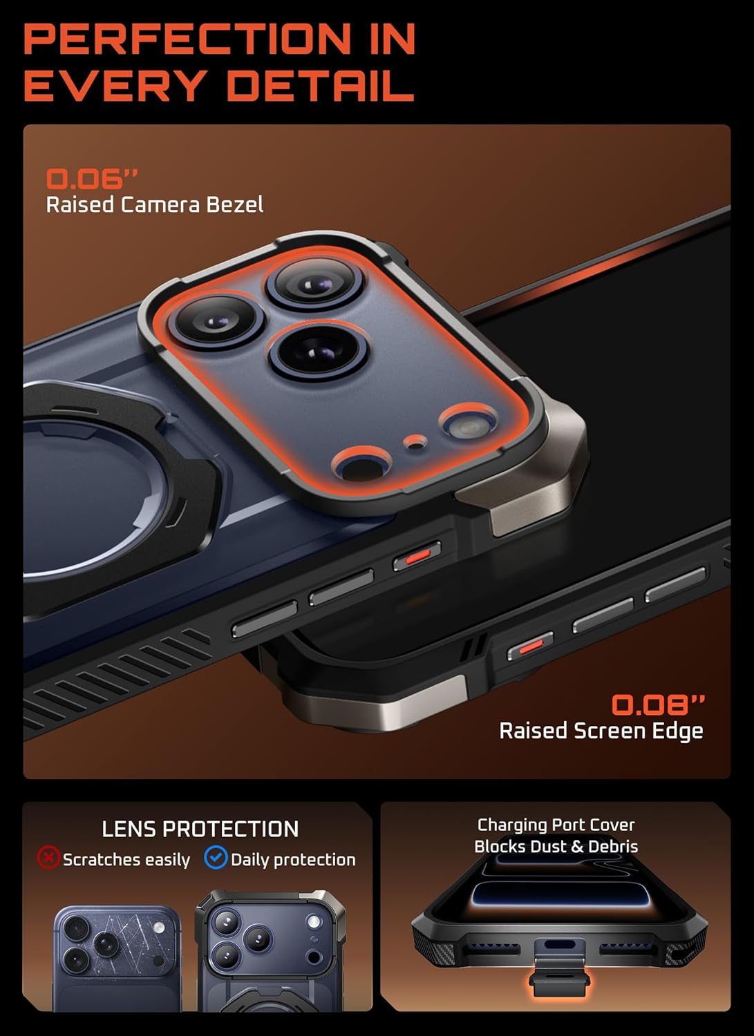 SUPCASE for iPhone 17 Pro Max Case with Kickstand (Unicorn Beetle Grip), [Camera Control Cover] [Compatible with MagSafe] [Military-Grade Drop Protection] Heavy Duty Magnetic Phone Case, Black