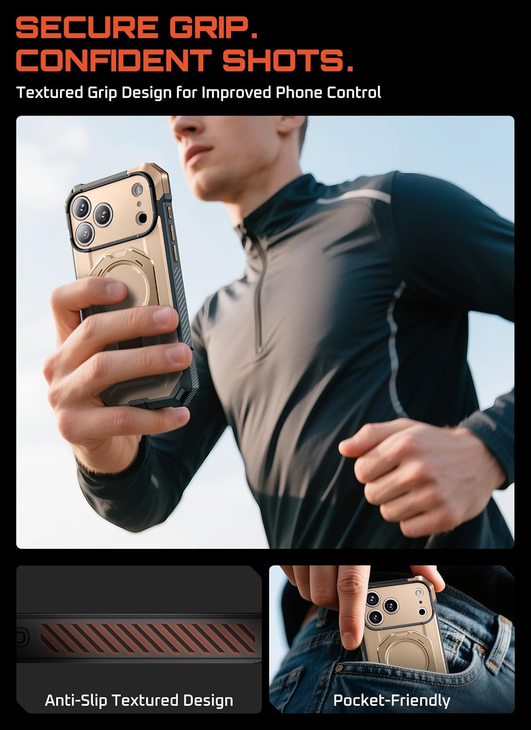 SUPCASE for iPhone 17 Pro Max Case with Kickstand (Unicorn Beetle Grip), [Camera Control Cover] [Compatible with MagSafe] [Military-Grade Drop Protection] Heavy Duty Magnetic Phone Case, Black