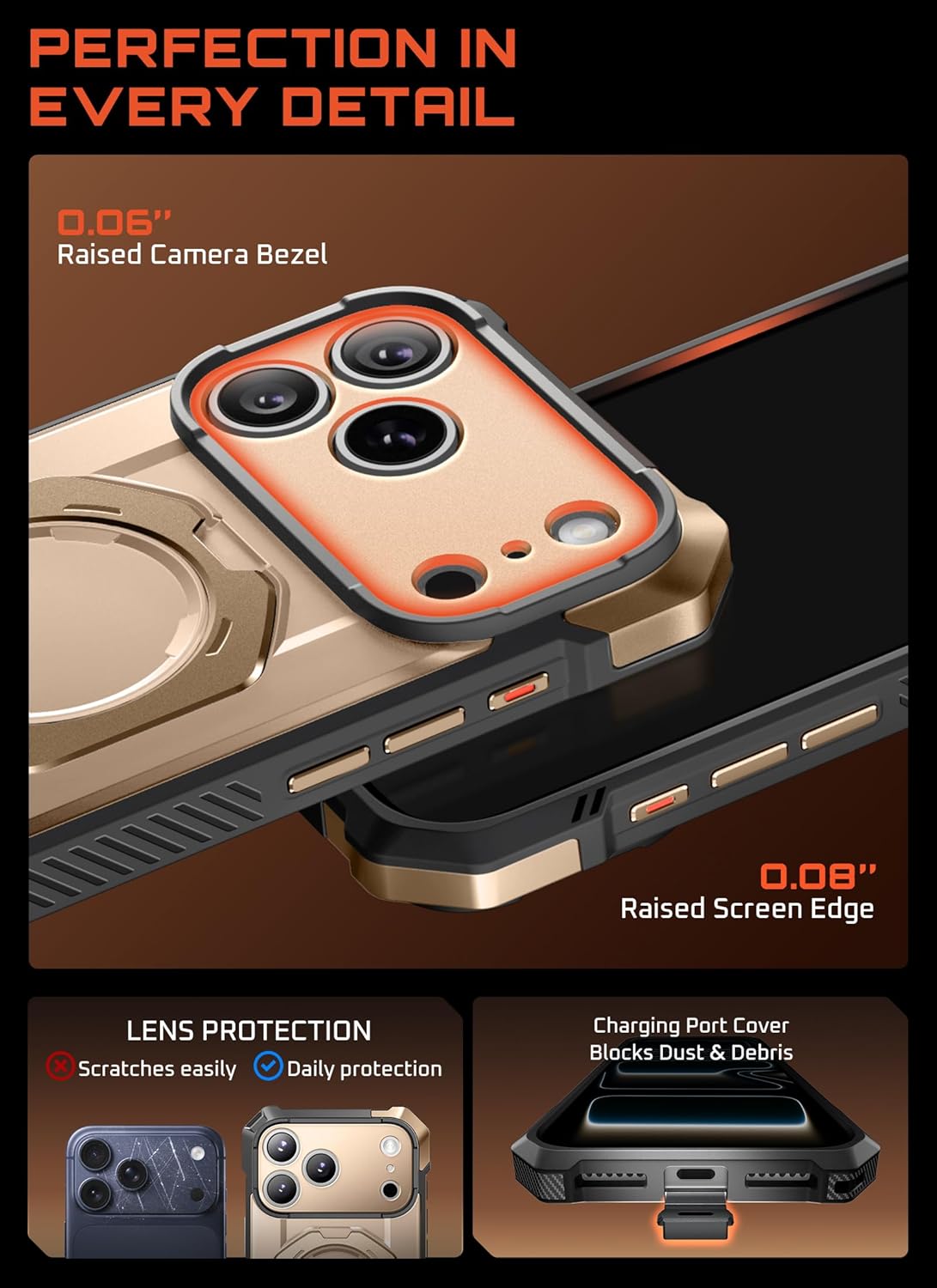 SUPCASE for iPhone 17 Pro Max Case with Kickstand (Unicorn Beetle Grip), [Camera Control Cover] [Compatible with MagSafe] [Military-Grade Drop Protection] Heavy Duty Magnetic Phone Case, Black