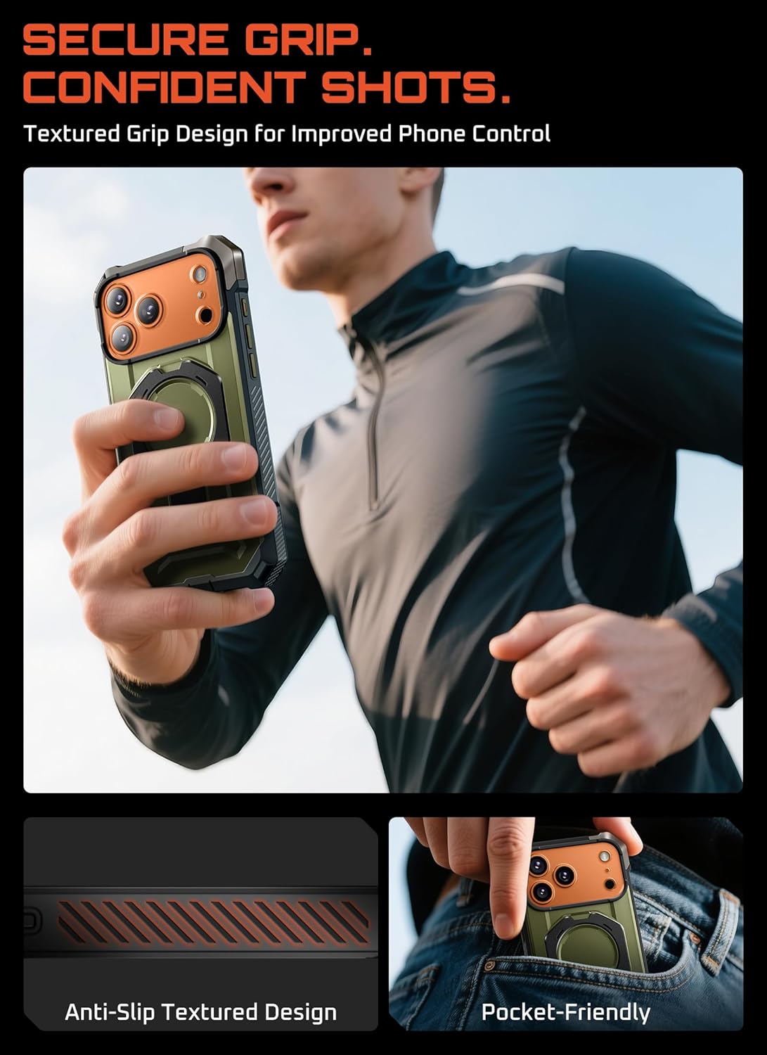SUPCASE for iPhone 17 Pro Max Case with Kickstand (Unicorn Beetle Grip), [Camera Control Cover] [Compatible with MagSafe] [Military-Grade Drop Protection] Heavy Duty Magnetic Phone Case, Black