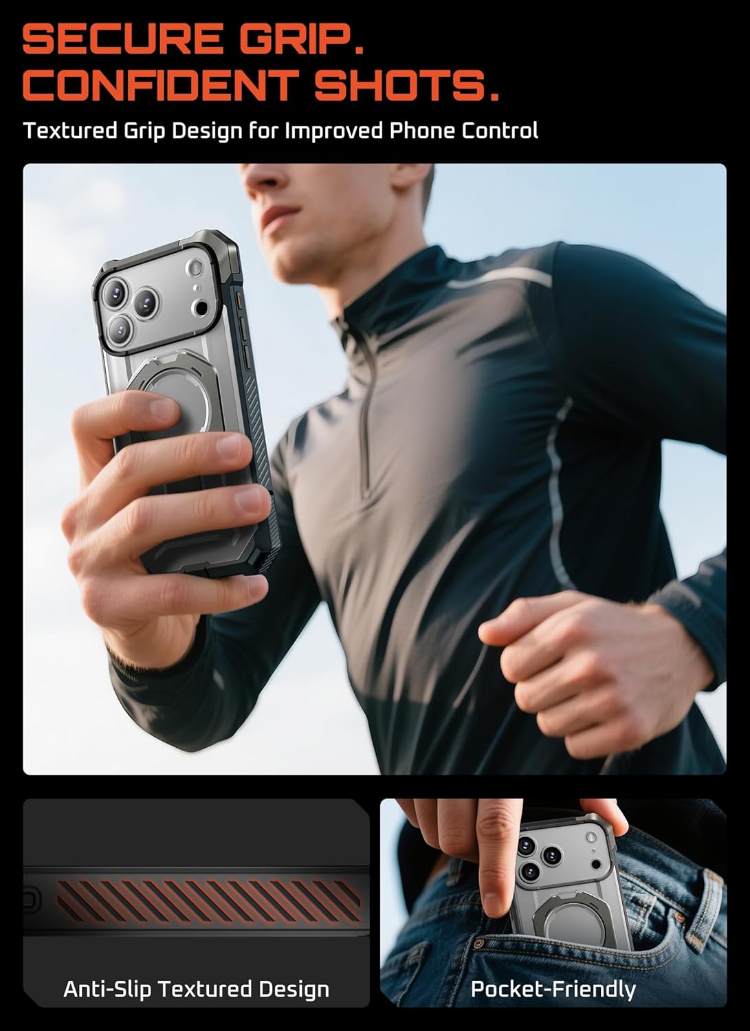 SUPCASE for iPhone 17 Pro Max Case with Kickstand (Unicorn Beetle Grip), [Camera Control Cover] [Compatible with MagSafe] [Military-Grade Drop Protection] Heavy Duty Magnetic Phone Case, Black