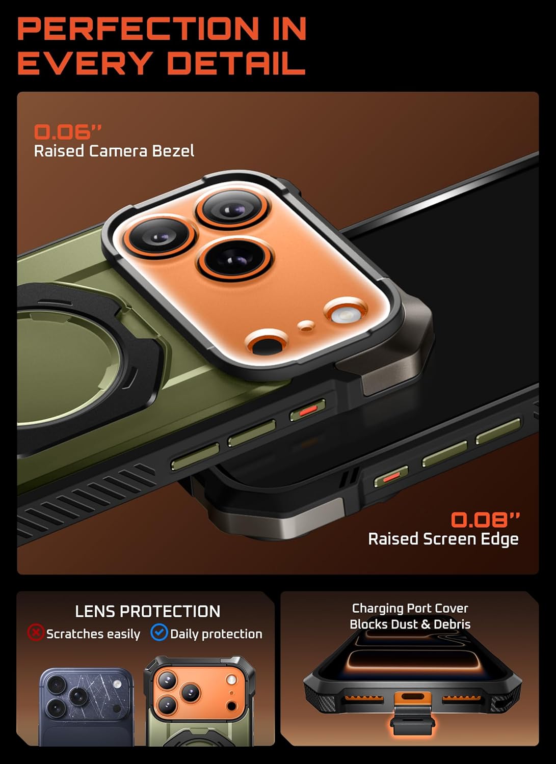 SUPCASE for iPhone 17 Pro Max Case with Kickstand (Unicorn Beetle Grip), [Camera Control Cover] [Compatible with MagSafe] [Military-Grade Drop Protection] Heavy Duty Magnetic Phone Case, Black