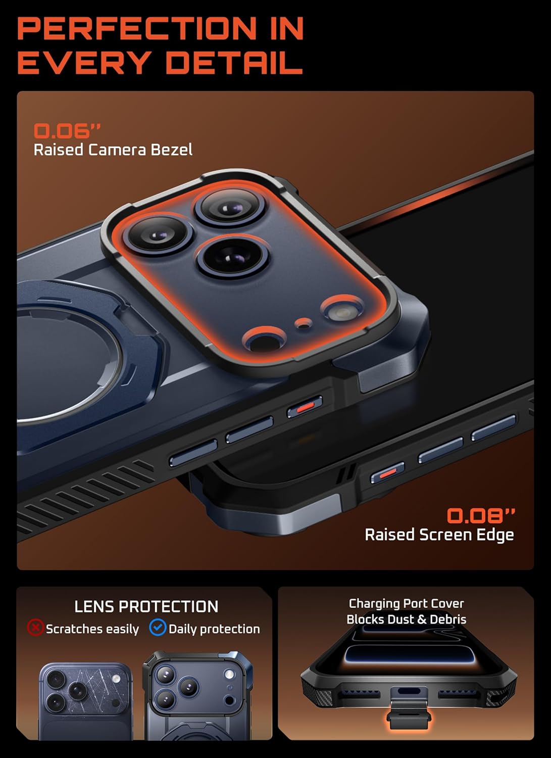 SUPCASE for iPhone 17 Pro Max Case with Kickstand (Unicorn Beetle Grip), [Camera Control Cover] [Compatible with MagSafe] [Military-Grade Drop Protection] Heavy Duty Magnetic Phone Case, Black
